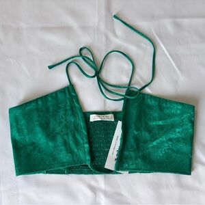 12th Tribe Green Floral Crop Top